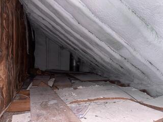 Spray Foamed Side attic in Endicott, NY
