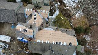 Shingles Installed in Sections