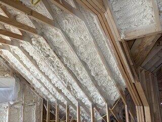 Spray Foam to New Construction Roof Deck in Kenna, WV.