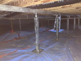 SmartJack Support System Installed in Vernal Crawl Space