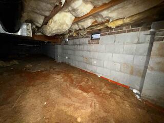 Interior Drainage System Installation Begins in Advance, NC Crawl Space