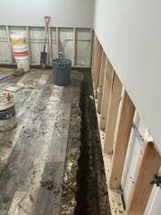 This wet basement desperately needed a change. We prepared the area to install a StarPipe Drainage System. This system is installed beneath the basement floor.
