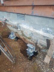 Push pier bracket installation in progress