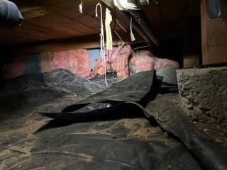 Debris on Vapor Barrier
