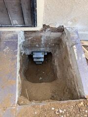 Foundation Pier Installation Beneath Entryway in Riverside, CA