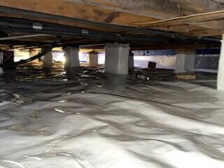 This fully encapsulated crawl space is everything the homeowner wanted for his home!