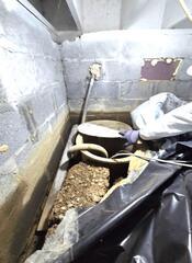 Old sump pump found during inspection