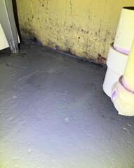 Jaqueline's basement wasn't ready for a close-up! It still had water seepage, dirt, and dampness throughout.