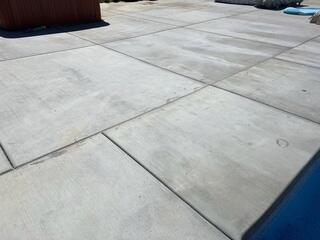 Completed Concrete Repair Around Backyard Swimming Pool