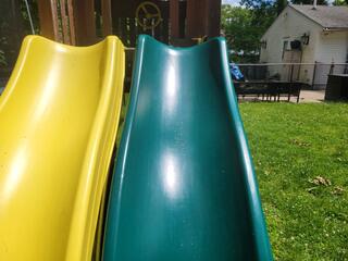 We immediately began to inspect the play set (where the insects were spotted) to take a look at these pests and identify them. As soon as we got close, we immediately knew that these were termite swarmers.