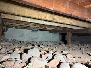 Foundation Wall Reinforced with Seismic Hardware