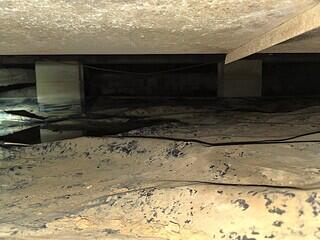 Standing water in this crawl space was a problem for this homeowner