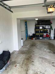 Water stains on the floor of the basement show where water has been standing