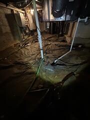 Failing Crawl Space Moisture Barrier