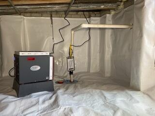 The Total CleanSpace Encapsulation System includes a sump pump, dehumidifier, and the CleanSpace Liner