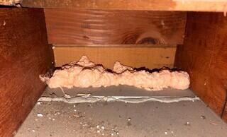 Our crew air sealed this attic ensuring any openings are completely closed before the insulation installation. Valuable air will no longer escape through this space now that it is properly sealed.