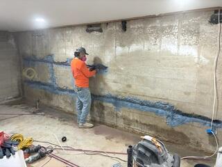 Foundation Wall Repair During Basement Waterproofing