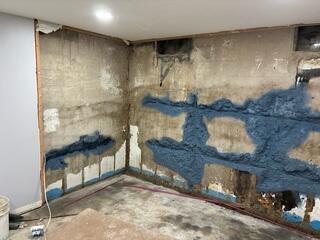 Foundation Repairs Before Basement Waterproofing Installation