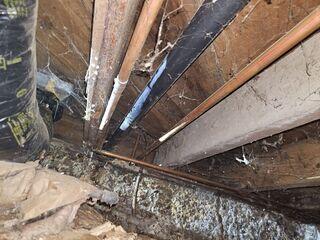 Nasty, Sagging Crawl Space Beams
