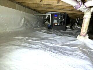 We combine the CleanSpace Liner with the power of the SaniDry Sedona Dehumidifier to keep your home drier.