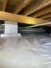 Piers wrapped with Wallie don't form condensation, eliminating a source of moisture in the crawl space.
