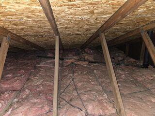 This old fiberglass insulation is no longer functioning as an effective thermal barrier for the home. Our crew will remove and upgrade this insulation to create consistent temperature throughout the entirety of the home.