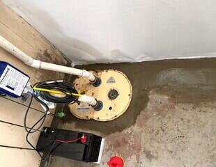 The TripleSafe Sump Pump will keep this basement dry with triple the protection! This pump will keep the home safe during pump failure, hard rain, and even power outages.