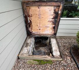 Damaged Crawl Space Entry