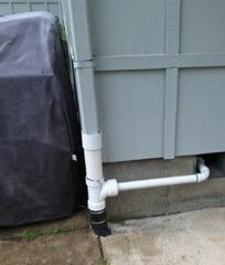 Crawlspace Sump Pump Tied Into Homes Existing Gutter Downspout Rain Drain Line