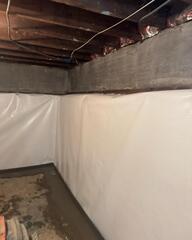 Basement Vapor Barrier Added to Walls