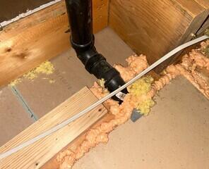Before installing the insulation, our crew made sure all gapping and holes were closed by air sealing the attic. This helps prevent any unwanted air from the outside from entering the home.