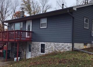 The new Gutters installed on the house