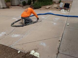 Leveled Concrete Driveway After Repair