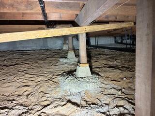 Crawl Space Supports and Dirt Floor Before Encapsulation