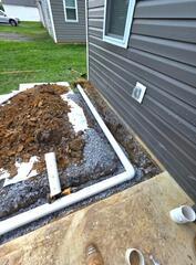 The PVC under the soil