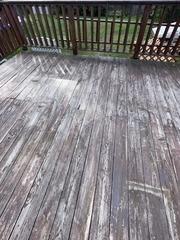 Evaluating weathered wood surfaces to prepare for structural repairs and full deck restoration