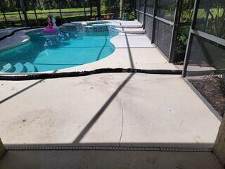 Over time, the homeowner's concrete pool deck had developed numerous cracks, discoloration, and stains, prompting them to explore options for restoring and revitalizing the entire surface.