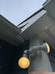 Fully restored soffit cap and fascia trim providing complete weatherproofing and protection against the elements.