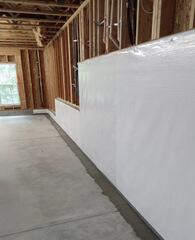 Vapor Barrier & Perimeter Drainage System Installed