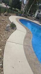 Our crew made quick and thorough work with this pool deck. Leveling each concrete slab to create a safe walking space, and sealing each joint with our sealant to ensure no water could enter underneath the slabs.