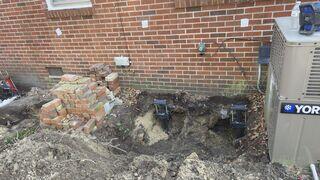 Helical Piers Installed to Stabilize the Foundation