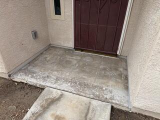 Front Patio Surface During Overlay Preparation
