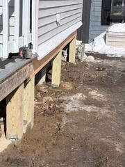 Support Posts Placed on Cured Footings