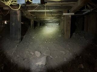 Existing Crawl Space Floor Supports Before Repair