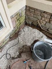Drainage System Installed Along the Foundation