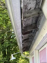 Weathered Soffits Beneath the Roof Overhang