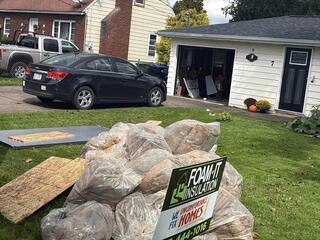 Old fiberglass insulation