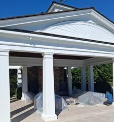 Covering & Surface Protection Prep Work - Carefully masking and tarping outdoor furniture and fixtures before pressure washing to ensure maximum property protection