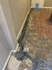 Concrete Crack Repair Along the Wall and Across the Floor