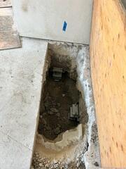 Adjacent Push Pier Brackets Along the Foundation